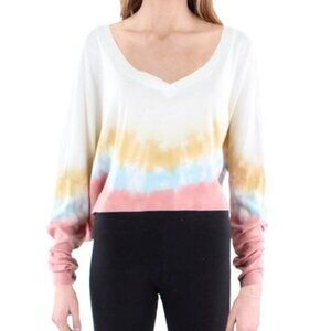 NEW Anthropologie MaronieOversized Cotton V-neck Long-sleeve Crop‎ Top M